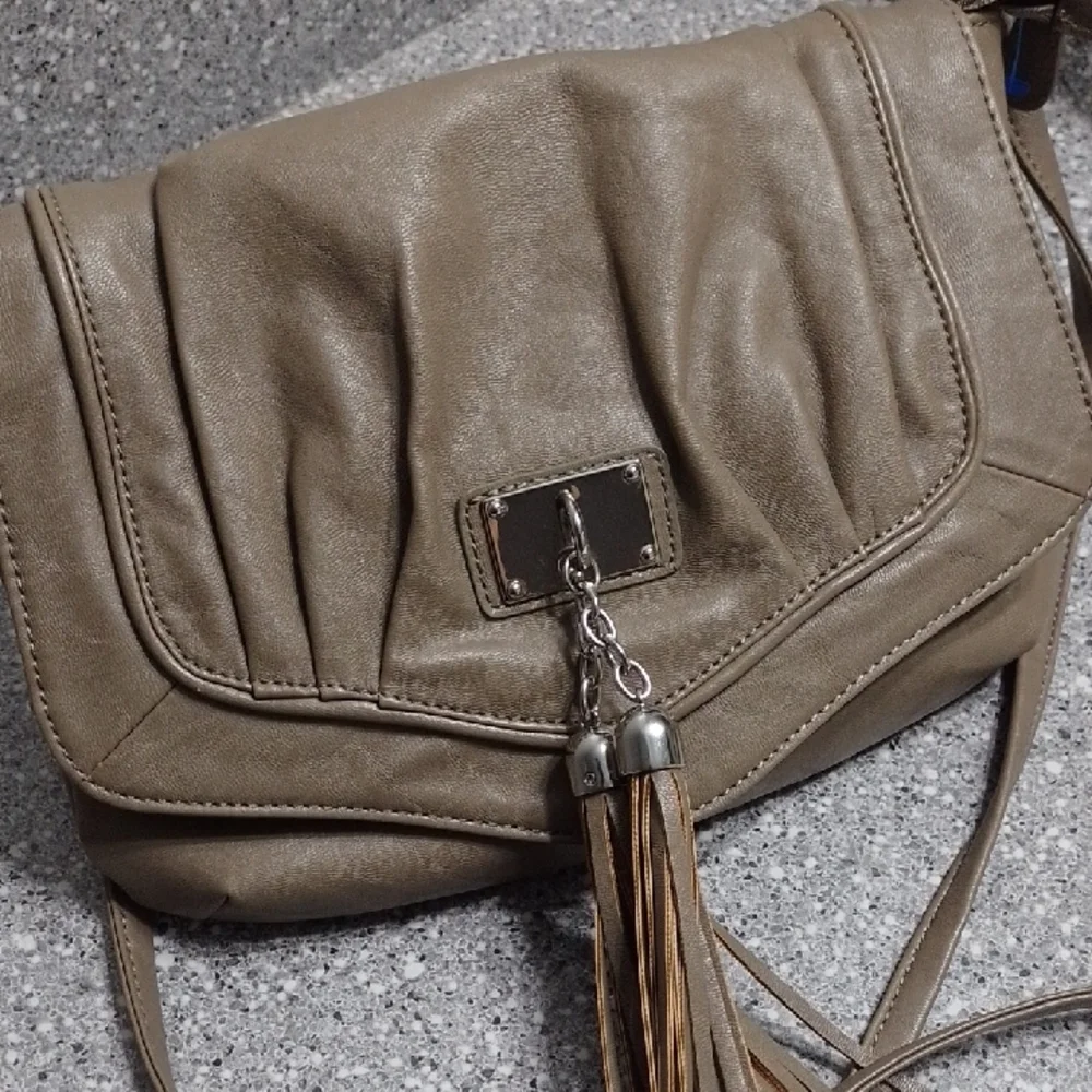 Call It Spring Tan Crossbody Bag with Tassel Detail